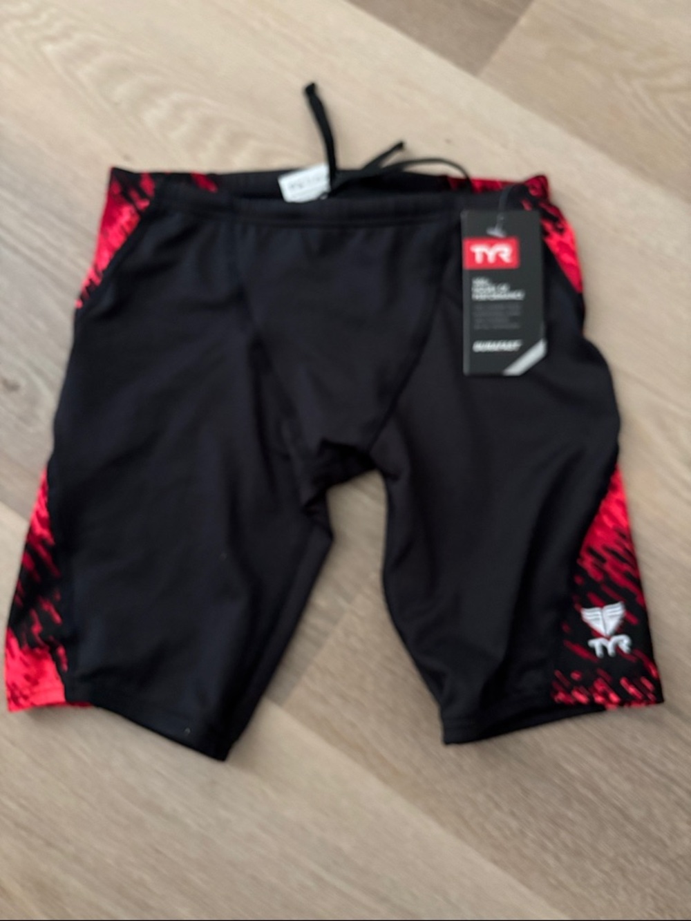 TYR Boys Black & Red Perseus Jammer Swim Shorts